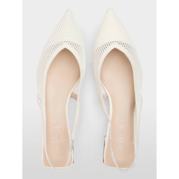 NEW MARC CAIN women's flat mesh slingbacks in beige